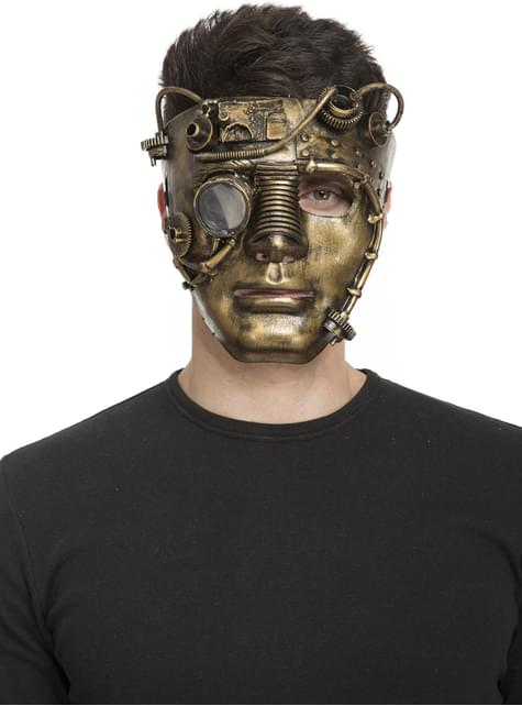 Máscara steampunk dorada para adulto