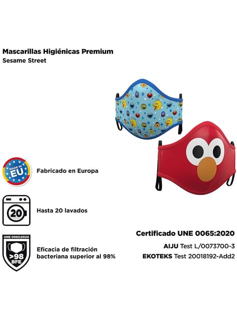 Mascarilla de Barrio Sésamo infantil (2 unidades) - My Other Me | Funidelia