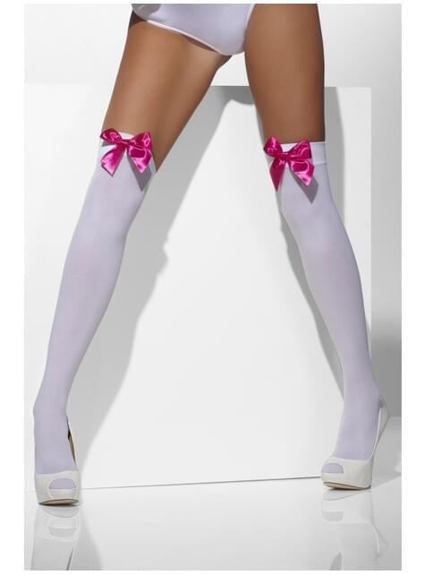 Medias blancas con lazos rosas - Smiffys | Funidelia