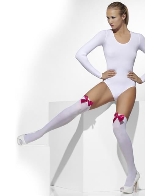 Medias blancas con lazos rosas - Smiffys | Funidelia