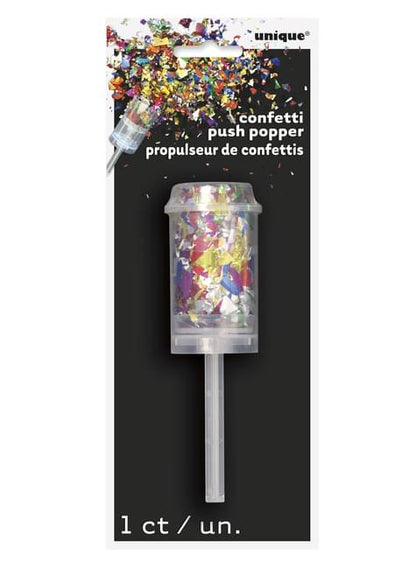 Mini Cañón de confetti multicolor - Unique | Funidelia