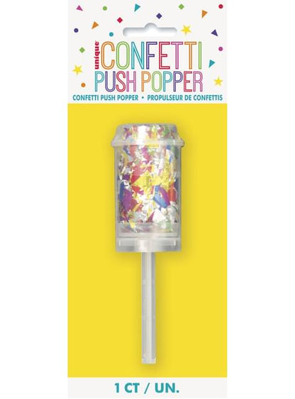 Mini Cañón de confetti multicolor - Unique | Funidelia