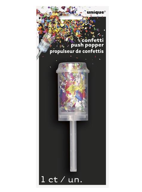 Mini Cañón de confetti multicolor - Unique | Funidelia