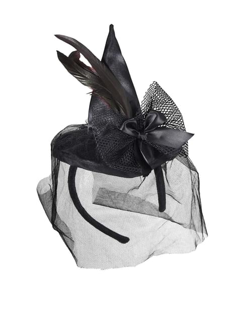 Mini sombrero de bruja con velo - Widmann | Funidelia