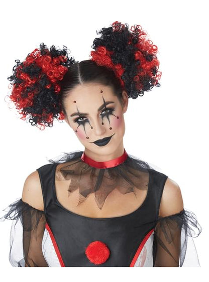 Moños de payaso negros y rojos para mujer - California Costumes | Funidelia