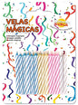 Pack de 24 Velas Mágicas de colores para Cumpleaños