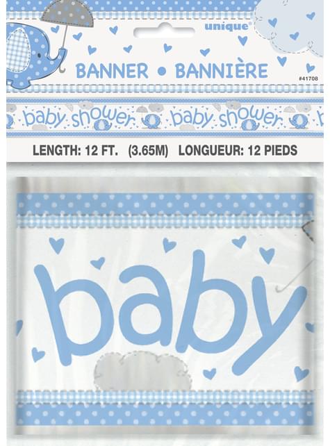 Pancarta Baby Shower azul - Umbrellaphants Blue - Unique | Funidelia