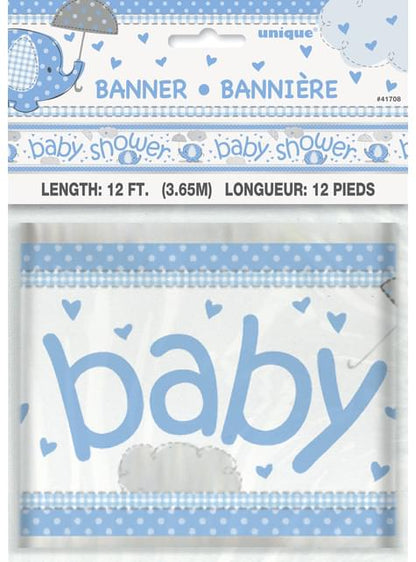 Pancarta Baby Shower azul - Umbrellaphants Blue - Unique | Funidelia