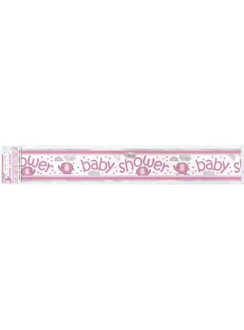 Pancarta Baby Shower rosa - Umbrellaphants Pink - Unique | Funidelia