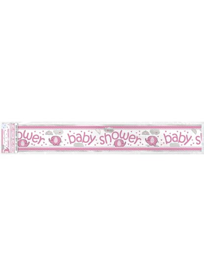 Pancarta Baby Shower rosa - Umbrellaphants Pink - Unique | Funidelia