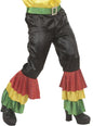 Pantalón negro de rumbero con lentejuelas para hombre talla grande