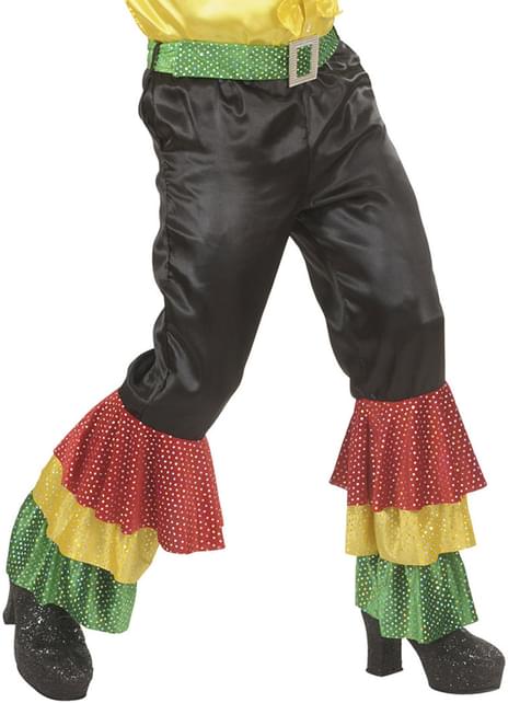 Pantalón negro de rumbero con lentejuelas para hombre - Widmann | Funidelia
