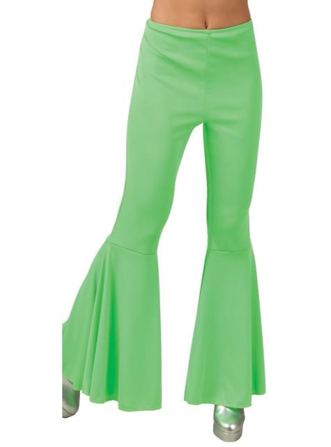 Pantalones de campana verdes para mujer - Boland | Funidelia
