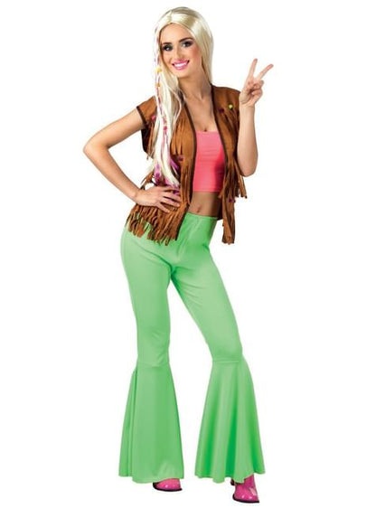 Pantalones de campana verdes para mujer - Boland | Funidelia