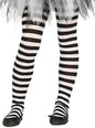 Pantys de bruja de rayas negras y blancas para niña