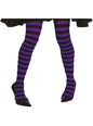 Pantys de bruja de rayas negras y moradas para mujer - Guirca | Funidelia
