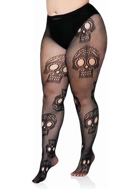 Pantys de esqueleto Catrina talla grande - Leg Avenue | Funidelia