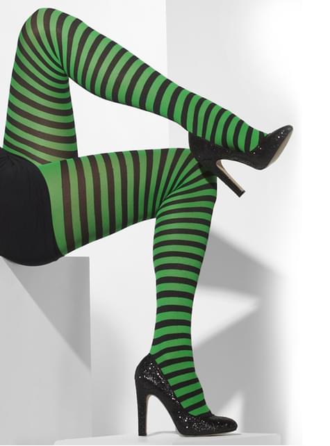 Pantys de rayas verde oscuro y negras - Smiffys | Funidelia
