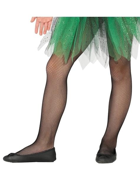 Pantys de rejilla negras infantiles