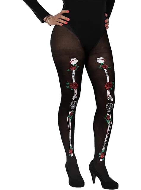 Pantys esqueleto catrina para mujer - Funiglobal | Funidelia