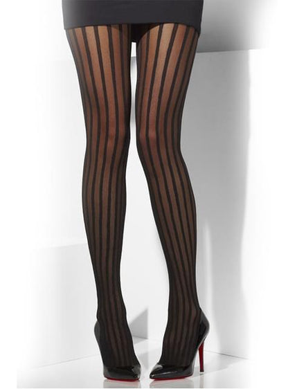 Pantys negros transparentes con rayas años 20 - Smiffys | Funidelia