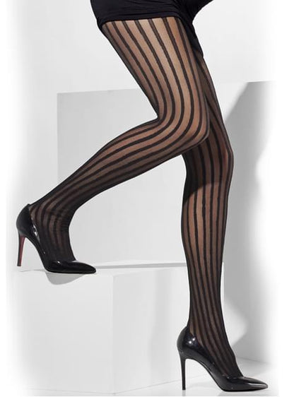 Pantys negros transparentes con rayas años 20 - Smiffys | Funidelia