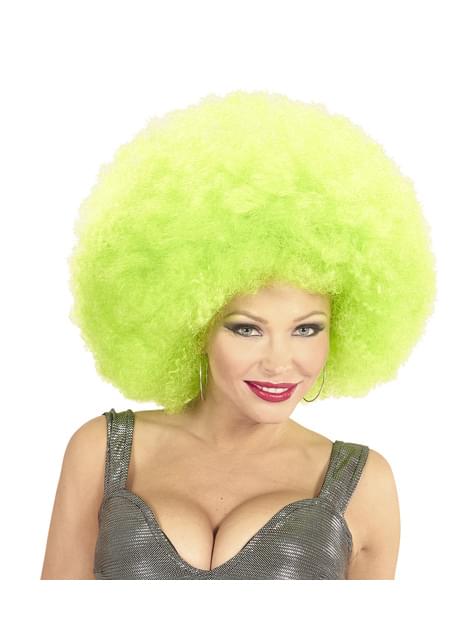 Peluca afro gigante verde deluxe en bolsa - Widmann | Funidelia