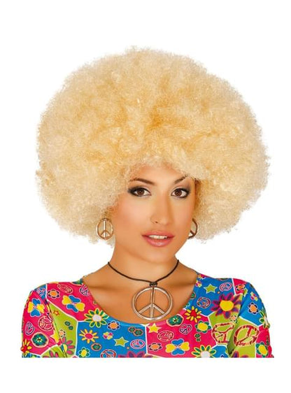 Peluca afro rubia para mujer - Guirca | Funidelia