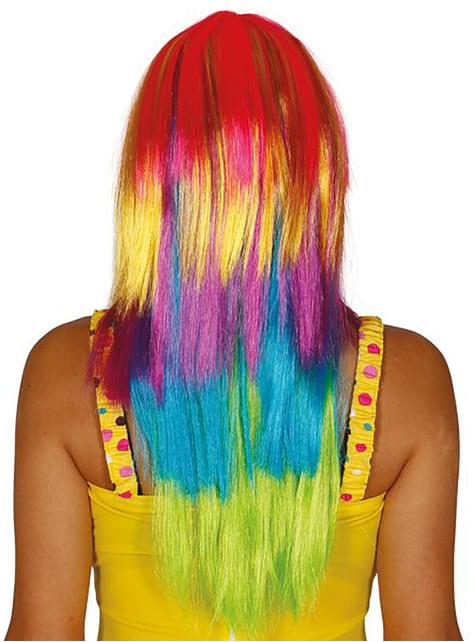 Peluca arcoíris para mujer