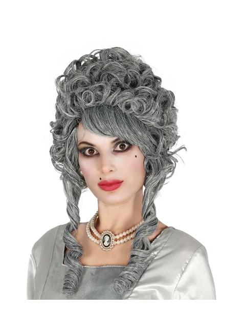 Peluca barroca gris para mujer