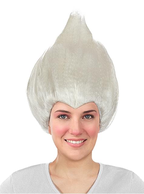 Peluca blanca - Trolls - Funiglobal | Funidelia