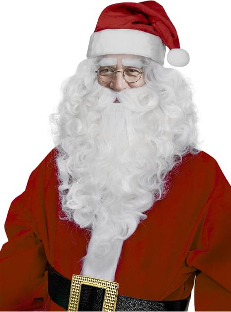 Peluca con barba de Papá Noel Deluxe