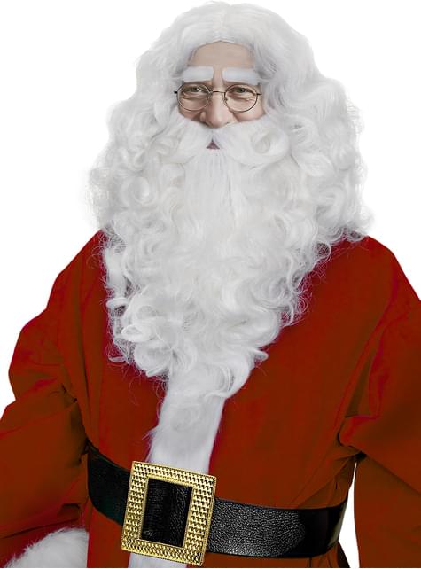 Peluca con barba de Papá Noel Deluxe