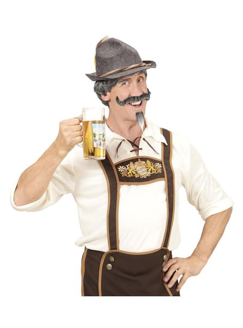 Peluca con bigote y perilla canoso para hombre - Widmann | Funidelia