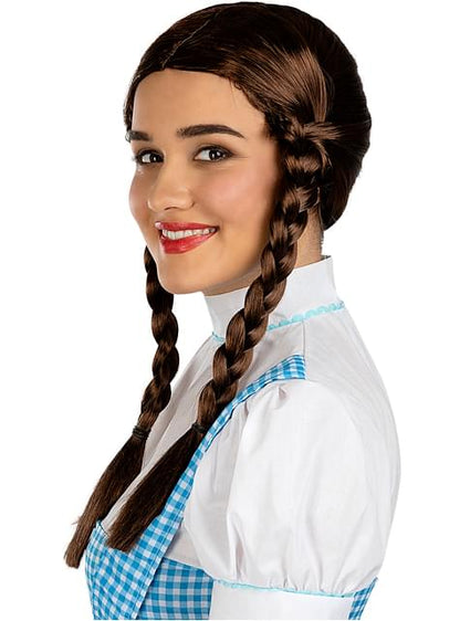 Peluca con trenzas castaña para mujer - Funiglobal | Funidelia