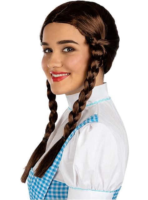 Peluca con trenzas castaña para mujer - Funiglobal | Funidelia