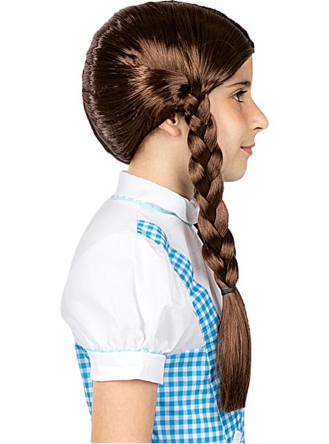 Peluca con trenzas castaña para niña - Funiglobal | Funidelia