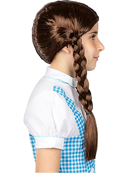 Peluca con trenzas castaña para niña - Funiglobal | Funidelia