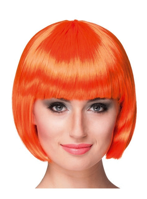 Peluca corta naranja para mujer