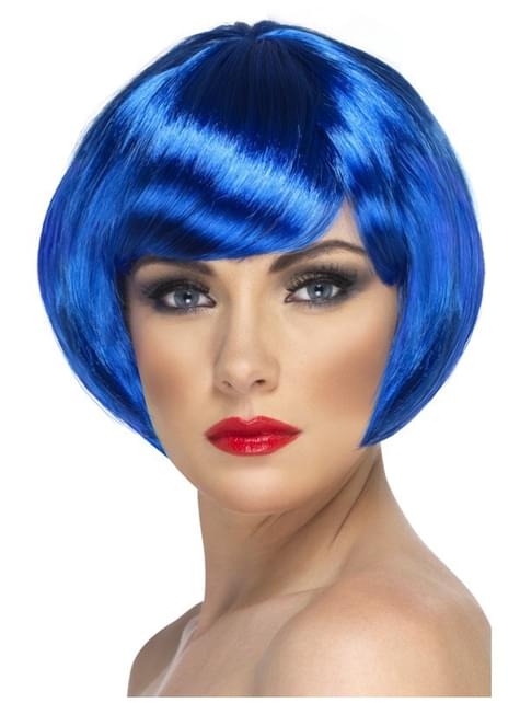 Peluca de chica bonita azul