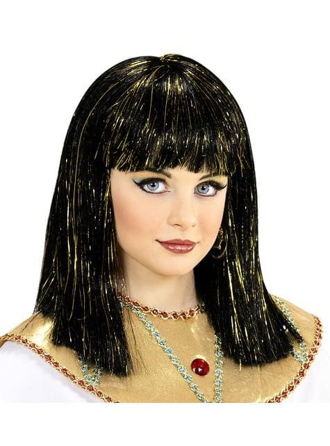Peluca de Cleopatra con hilos metalizados para niña - Widmann | Funidelia
