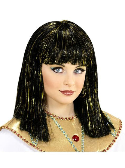 Peluca de Cleopatra con hilos metalizados para niña - Widmann | Funidelia