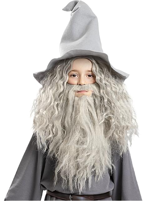 Peluca de Gandalf con barba para niños - El Señor de los Anillos - Funiglobal | Funidelia