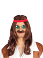 Peluca de hippie liberal con bigote - Guirca | Funidelia