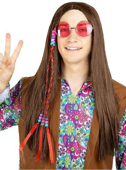 Peluca de hippie morena - Funiglobal | Funidelia