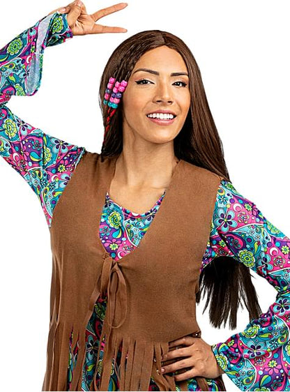 Peluca de hippie morena - Funiglobal | Funidelia