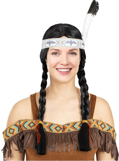 Peluca de India con trenzas - Funiglobal | Funidelia