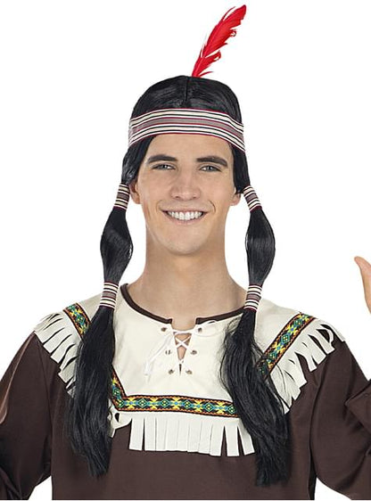 Peluca de Indio con coletas - Funiglobal | Funidelia