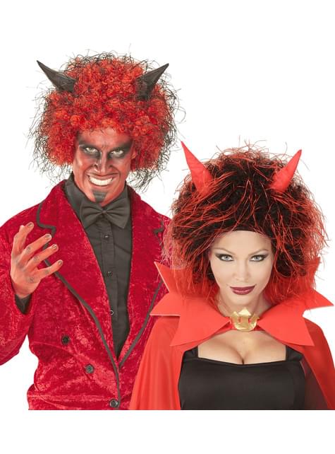 Peluca de Lucifer con cuernos para adulto - Widmann | Funidelia