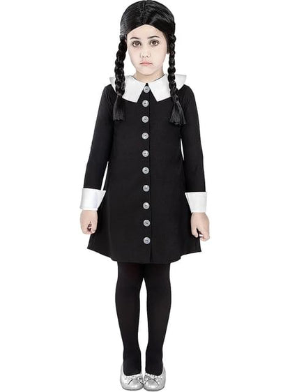 Peluca de Miércoles Addams para niña - La Familia Addams - Funiglobal | Funidelia